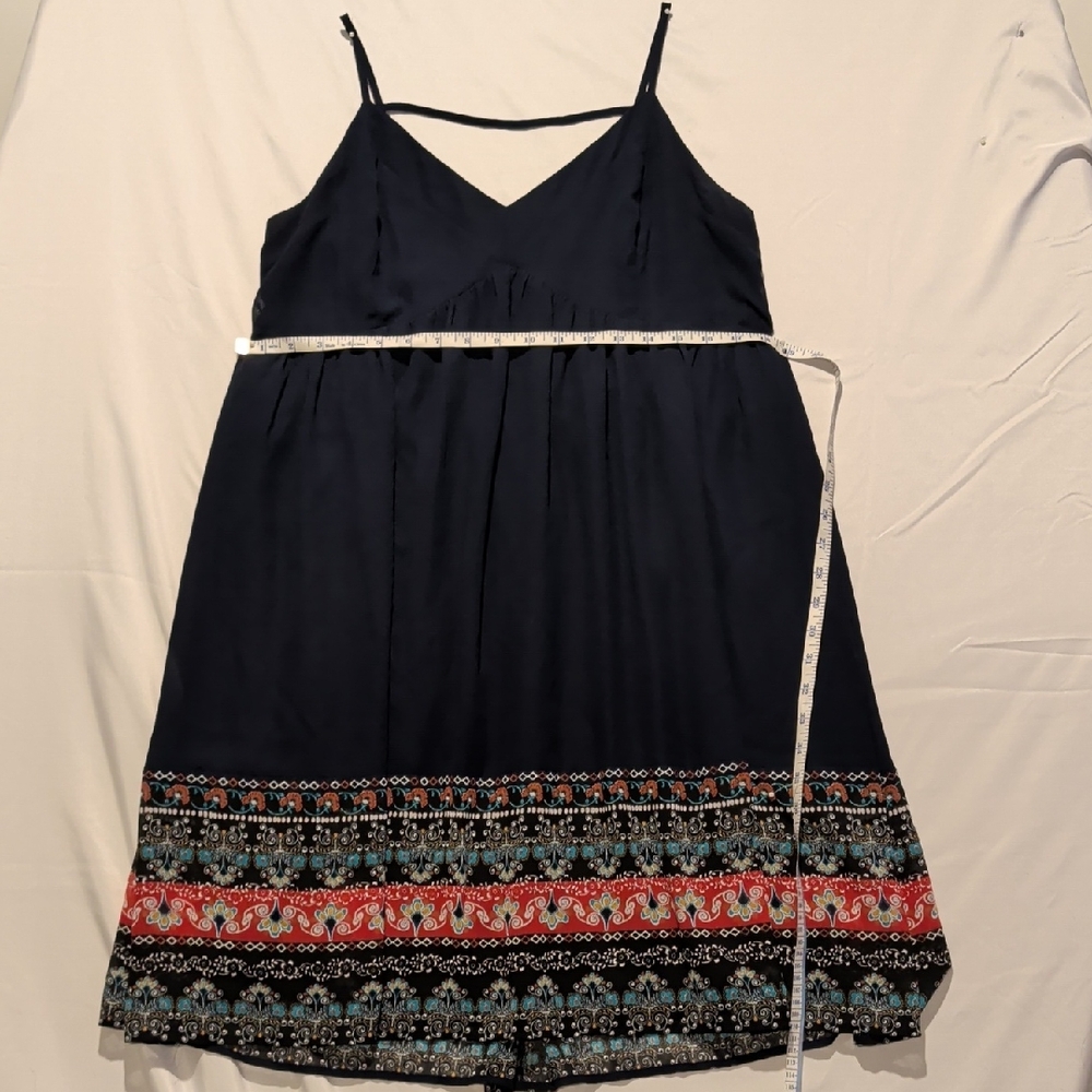 Maurices Navy and Red Boho Midi Dress